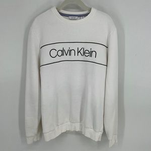 Calvin Klein White and Black Fleece Long Sleeve